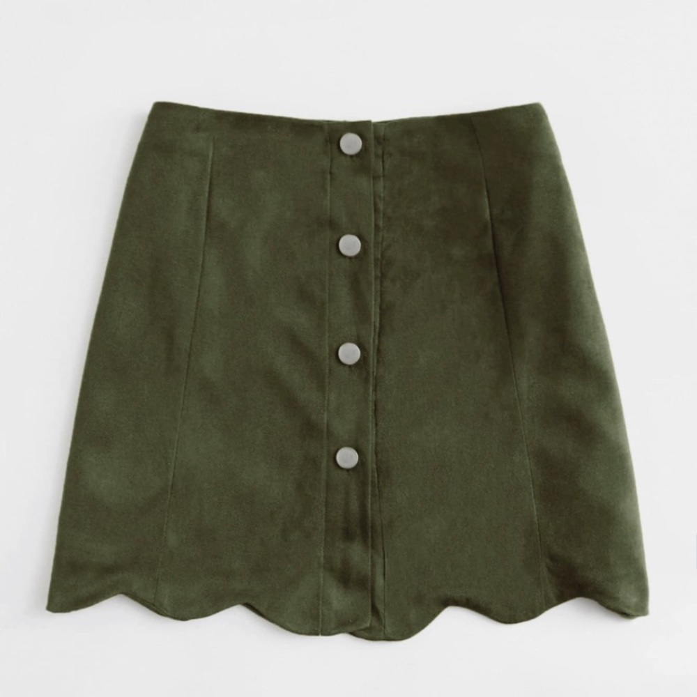 Green Scallop Skirt